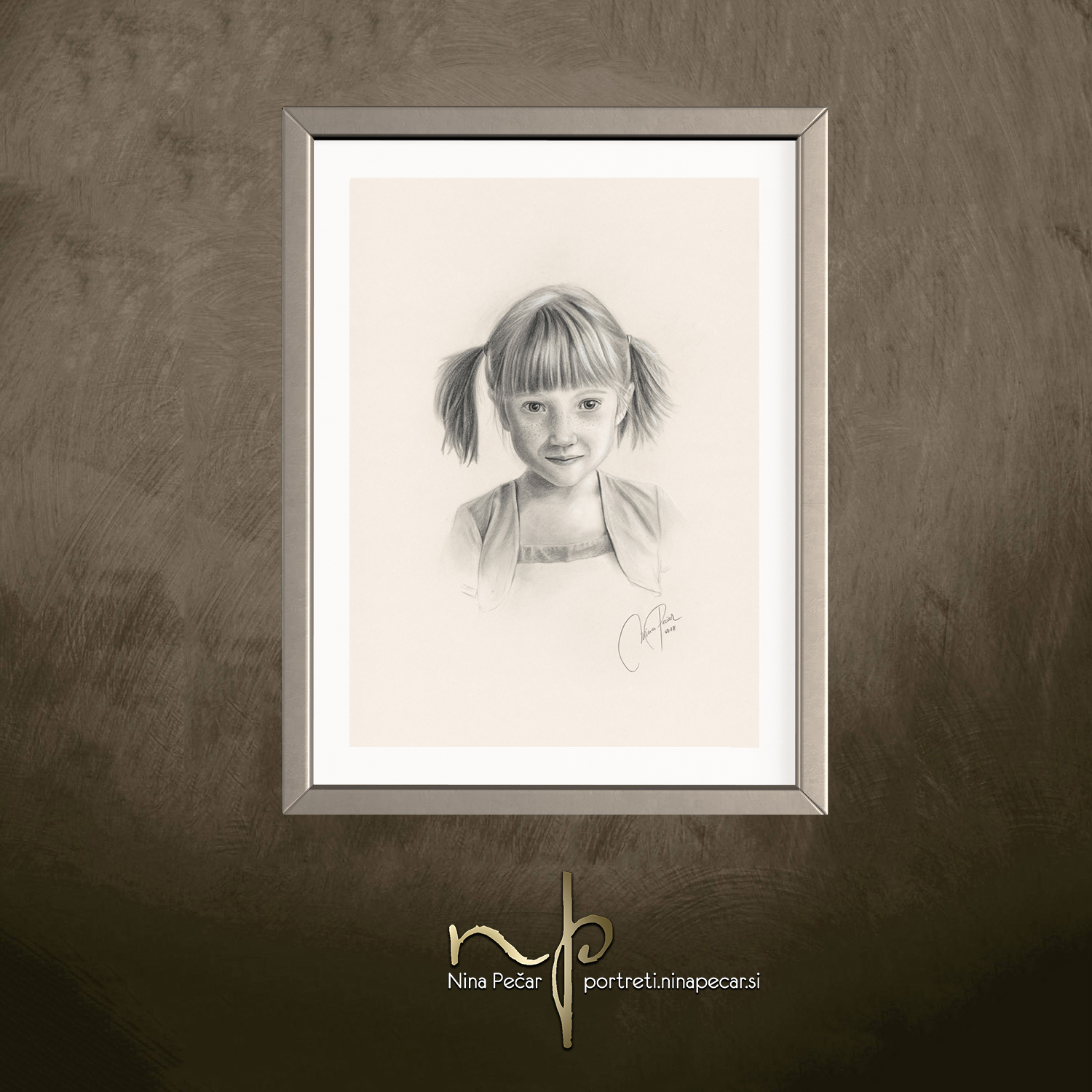 portret s svinčnikom/ogljem